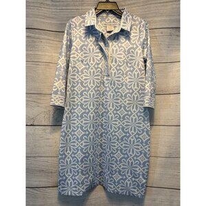Gretchen Scott Blue White Floral Dress Size L